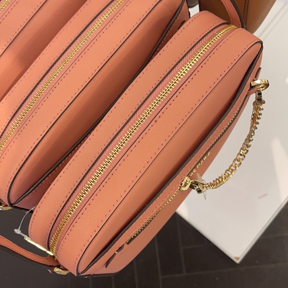 Michael Kors Jet Set Item Large East West Zip Chain Sunset Rose Crossbody Bag - Picture 10 of 12